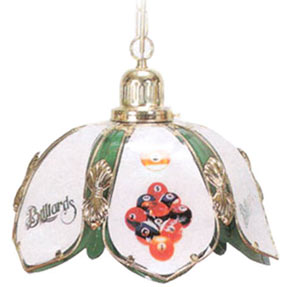 Ornate Glass Billiards Light, Single Shade