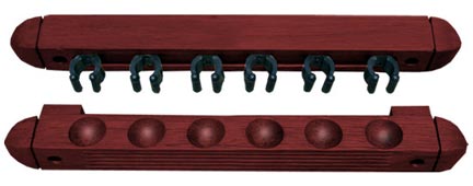Roman Style 2 pc Wall Rack, Mahogany, 6 Pool Cue Roman Style 2 pc Wall Rack, Mahogany, 6 Pool Cue