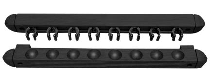 Roman Style 2 pc Wall Rack, Black, 8 Pool Cue Roman Style 2 pc Wall Rack, Black, 8 Pool Cue