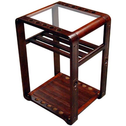 Sterling Deluxe Floor Stand, Mahogany, 10 Cues/Ball Rack, with G