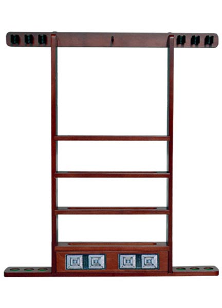 Sterling Economy Wall Rack, Mahogany 6 Cue And Ball Wall Rack w/